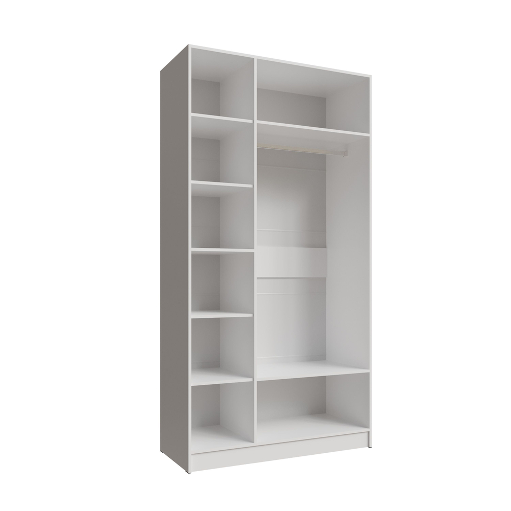 Шкаф Micon Мадрид, ЛДСП, белый, с зеркалом, распашной, 1,2 м x 54 см x 2,3 м