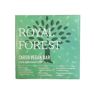 Шоколад из кэроба обжаренного Royal Forest Vegan bar, 75 г