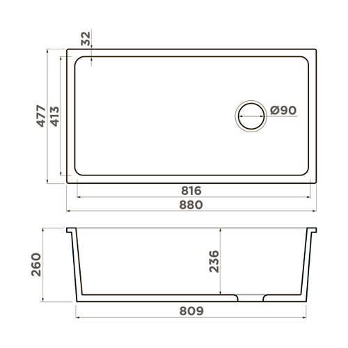 кухонная мойка Omoikiri Tokara 88-U/I-WH Glossy Natceramic/белый глянцевый