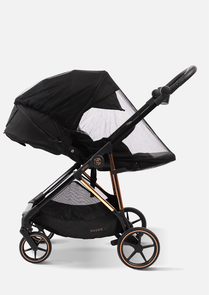Peppy Коляска прогулочная Amici (Black) рама Gold (LX)