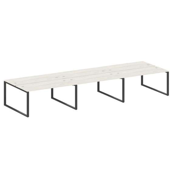 Metal System Рабочая станция на 6 мест на О-образном м/к БО.СМ-6.4 Дуб Наварра/Металл Антрацит 4800*