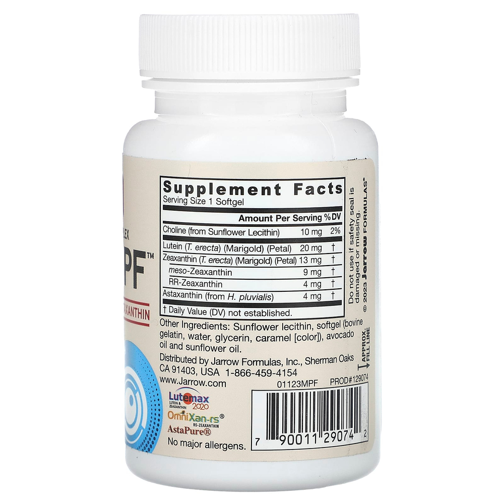 Jarrow Formulas, MaculaPF, защита от синего света, 30 мягких желатиновых капсул