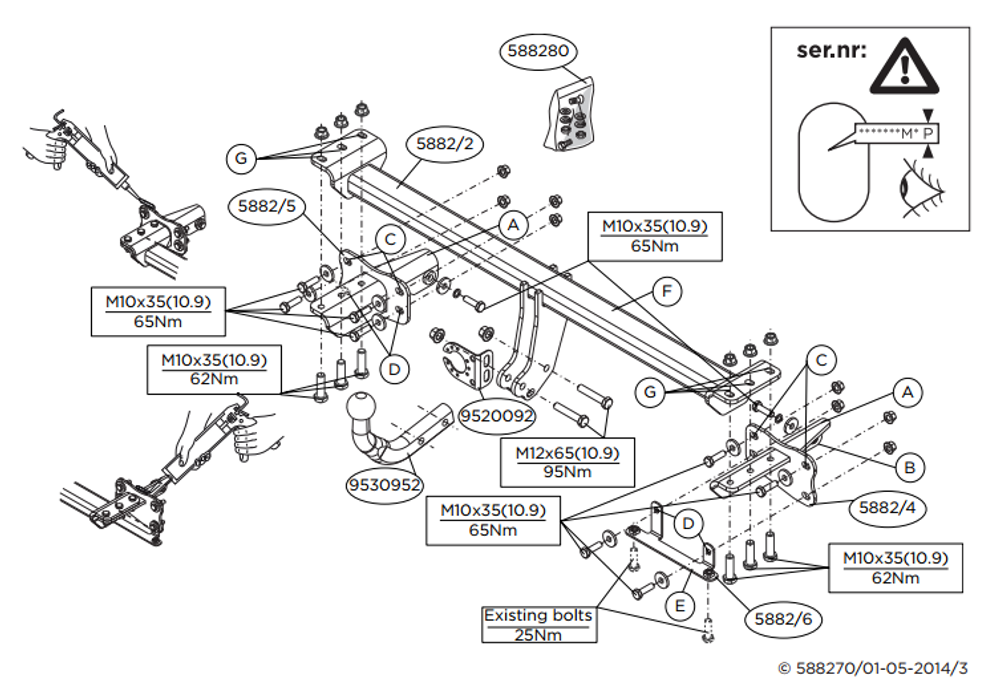 Фаркоп Brink (Thule) 588200 для Mercedes C-Klasse (2014 - )(паспорт и сертификат в комплекте)(без электрики)