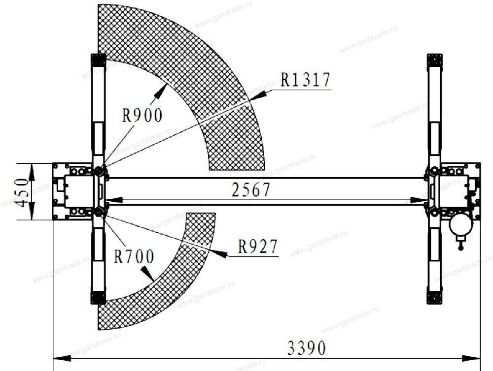 Двухстоечный подъемник с разблокировкой на колонне RLP2-400R