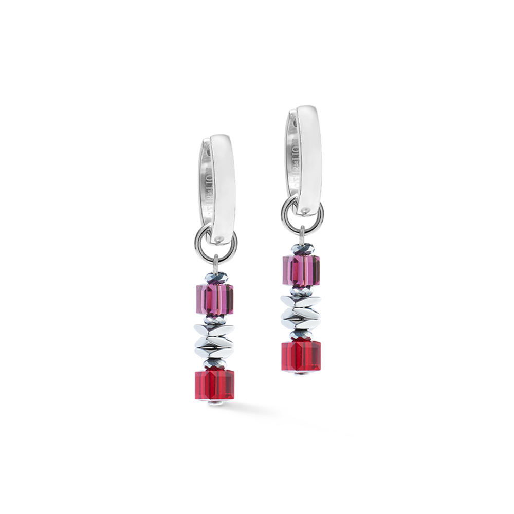 Серьги Coeur de Lion Red-Silver 3044/21-0317
