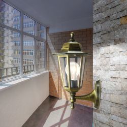 Садово-парковый светильник ЭРА НБУ 06-60-001 бронза 6 гранный настенный IP44 Е27 max60Вт | Садово-парковые светильники