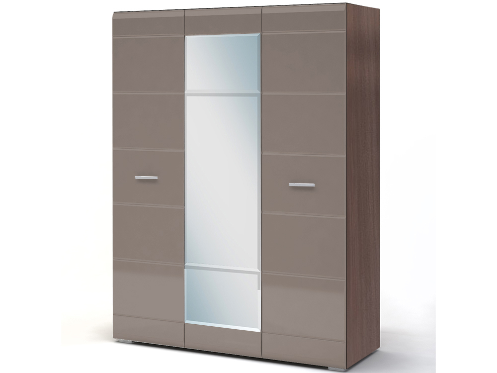 Шкаф 3-х ств. Спальня Вегас Ясень шимо темный/кофе с молоком