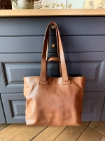 Женская сумка-шоппер из натуральной кожи цвета whisky