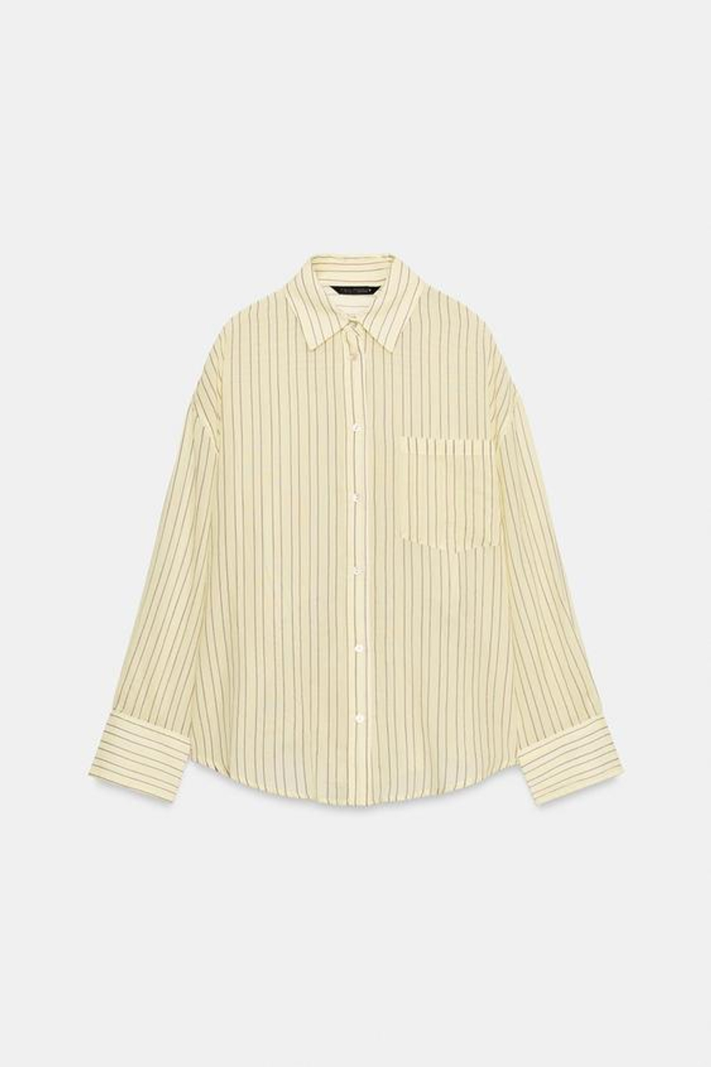ZARA РУБАШКА ОВЕРСАЙЗ С КАРМАНОМ, ЖЕЛТЫЙ