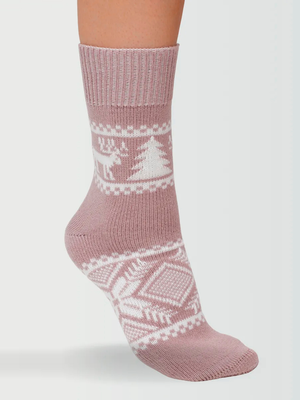 Теплые шерстяные носки Н212-06 магнолия