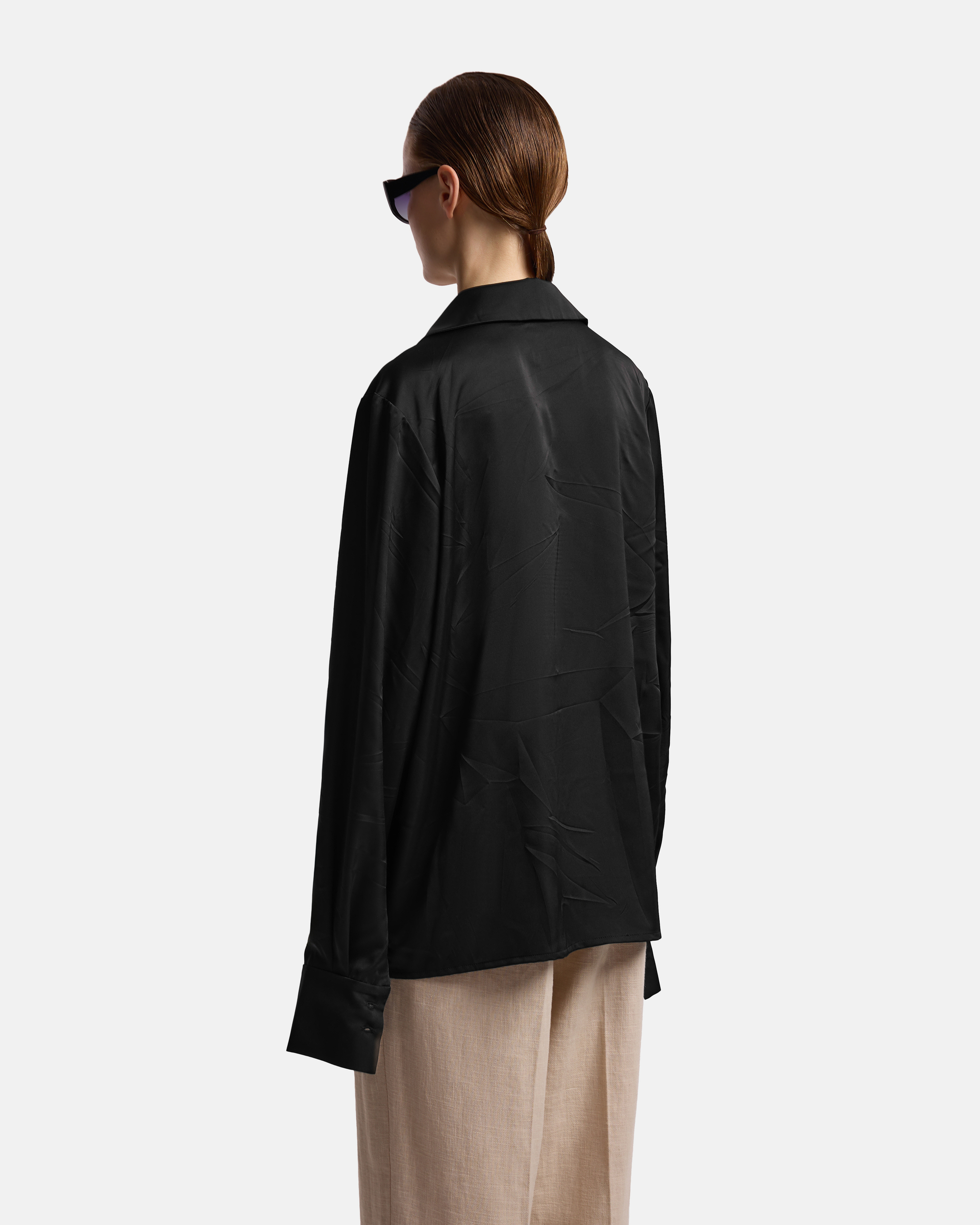 РУБАШКА С ЗАМЯТОСТЯМИ ИЗ САТИНА