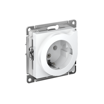 Розетка 1-м СП AtlasDesign 16А IP20 с заземл. защ. шторки с выталк. вилки механизм бел. SE ATN000147