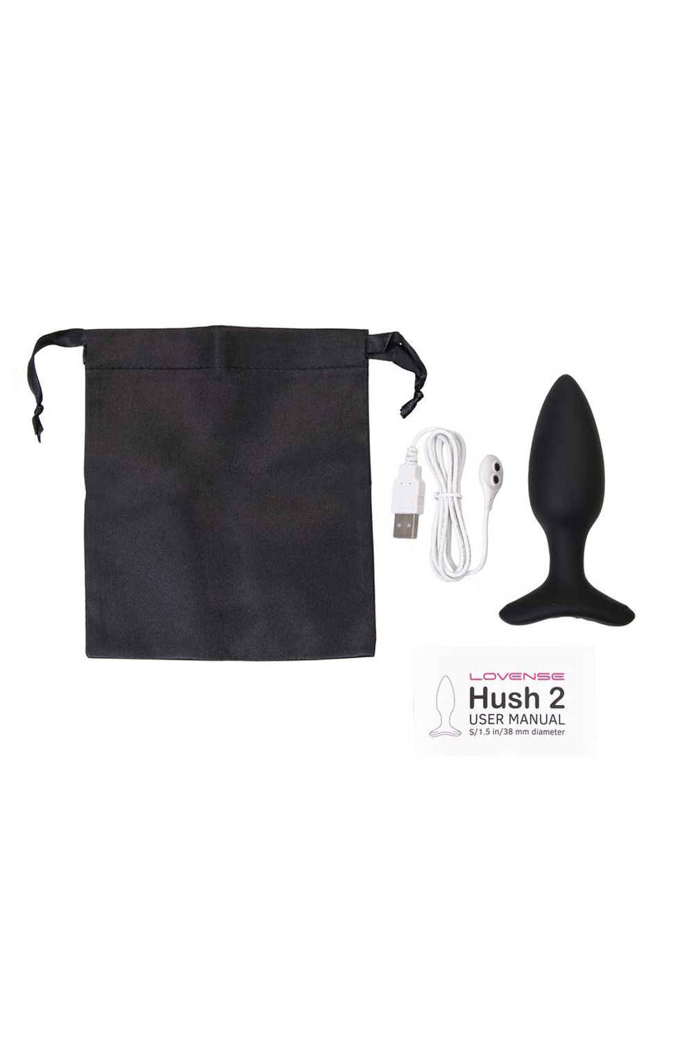 Анальная втулка Lovense Hush-2 S черная 12,1 см