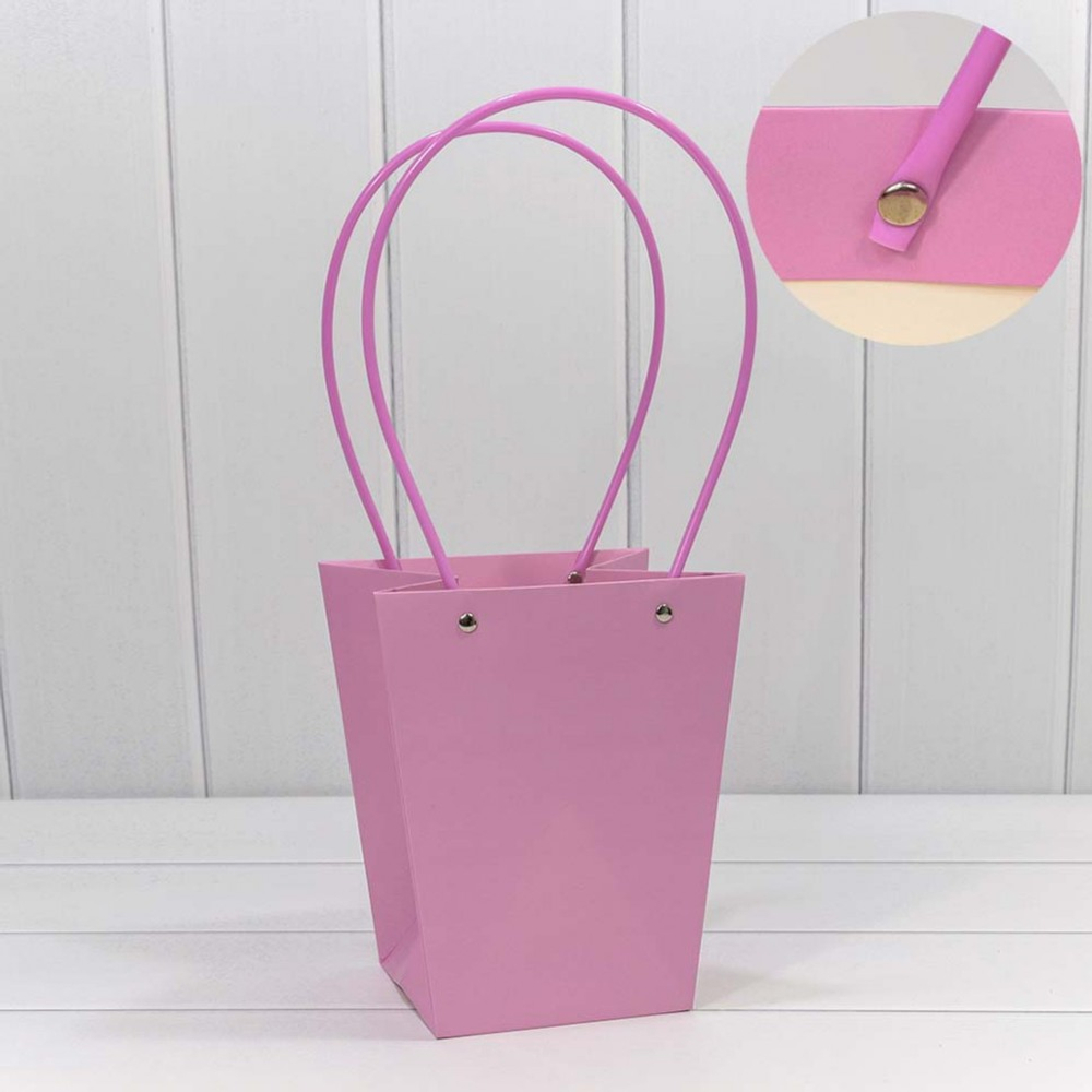 Пакет подарочный 20х17х12см Ваза для цветов (Сиреневый)