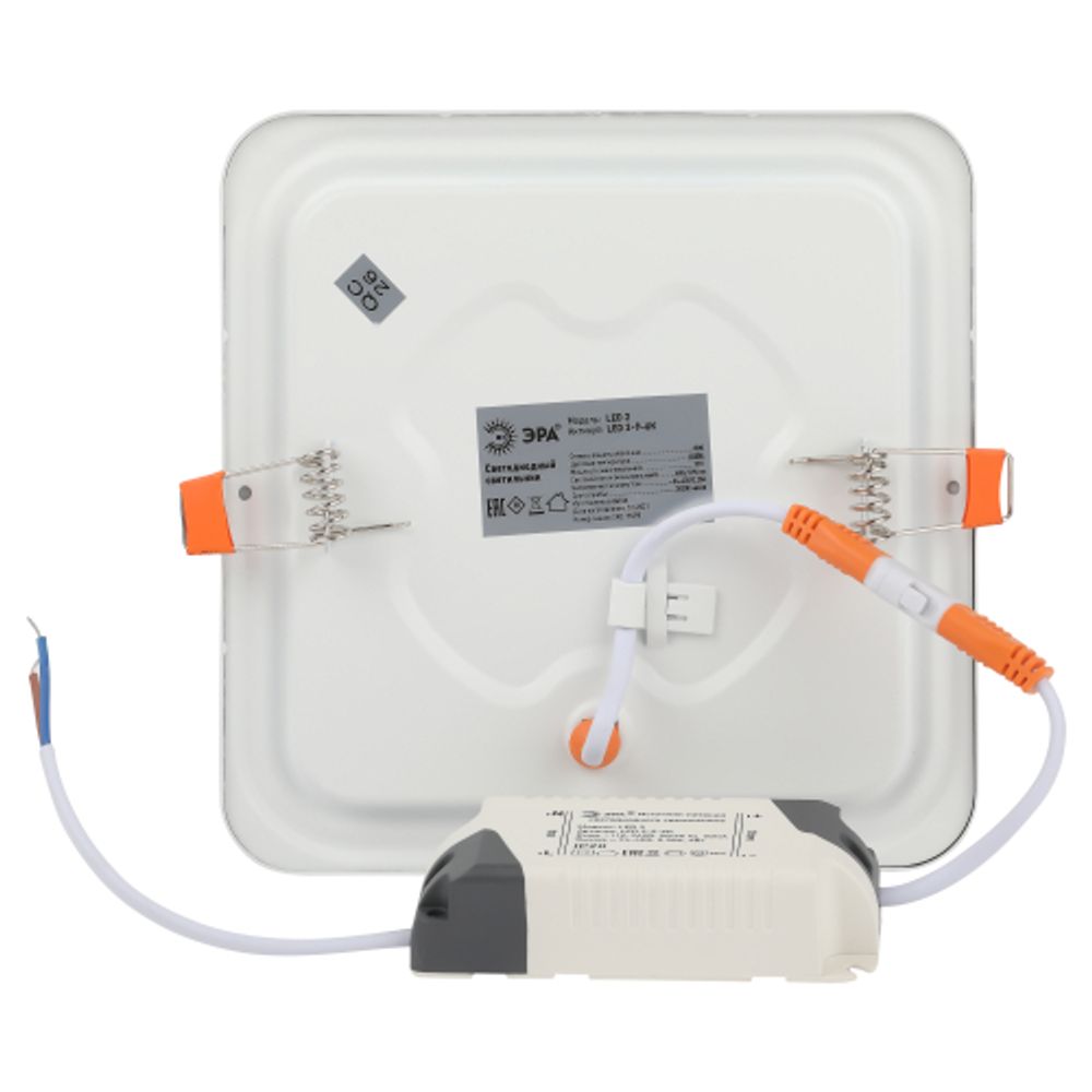 Светильник светодиодный встраиваемый Даунлайт ЭРА LED 2-9-6K Slim панель 9Вт 6500К квадрат