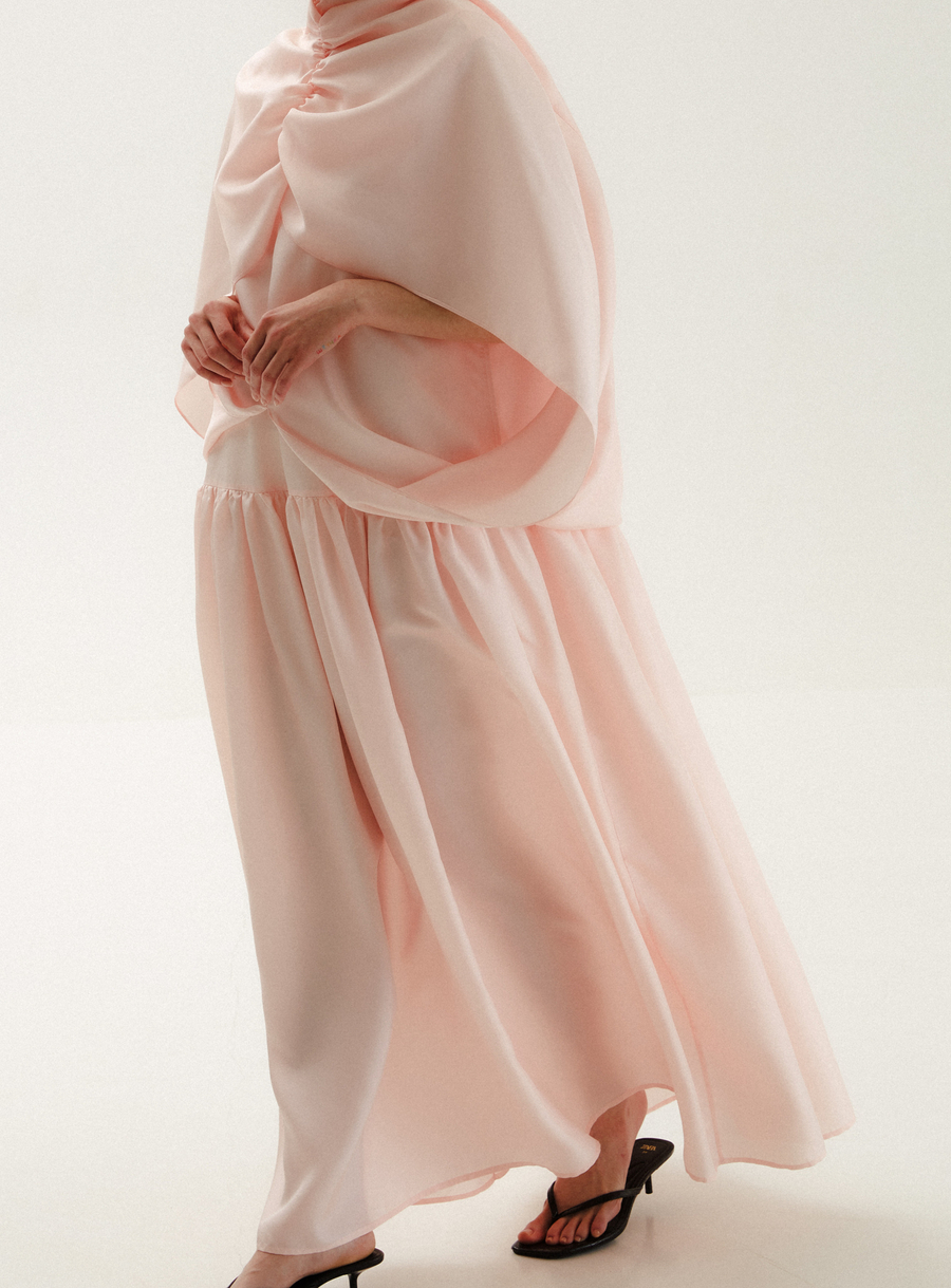 Платье с верхним топом-кейпом