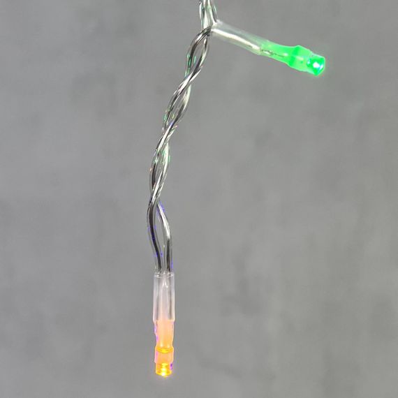 Светодиодная бахрома 3,1*0,5 м., 150 разноцветных LED ламп, мерцание, прозрачный провод ПВХ, LTC (PIL150BLW-10-2M)