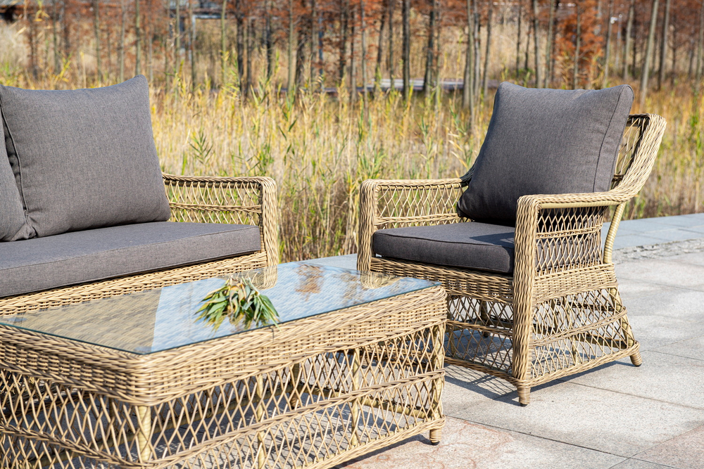 "Гранд Латте" кресло из искусственного ротанга, цвет соломенный