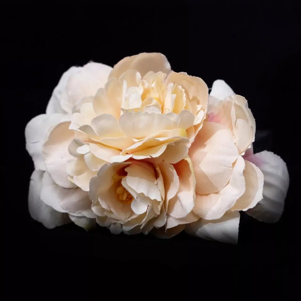 Заколка автомат с пионами Double flower