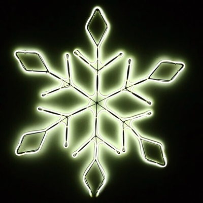 Фигура световая «Снежинка» 67 см, гибкий неон, белая (постоянное свечение)