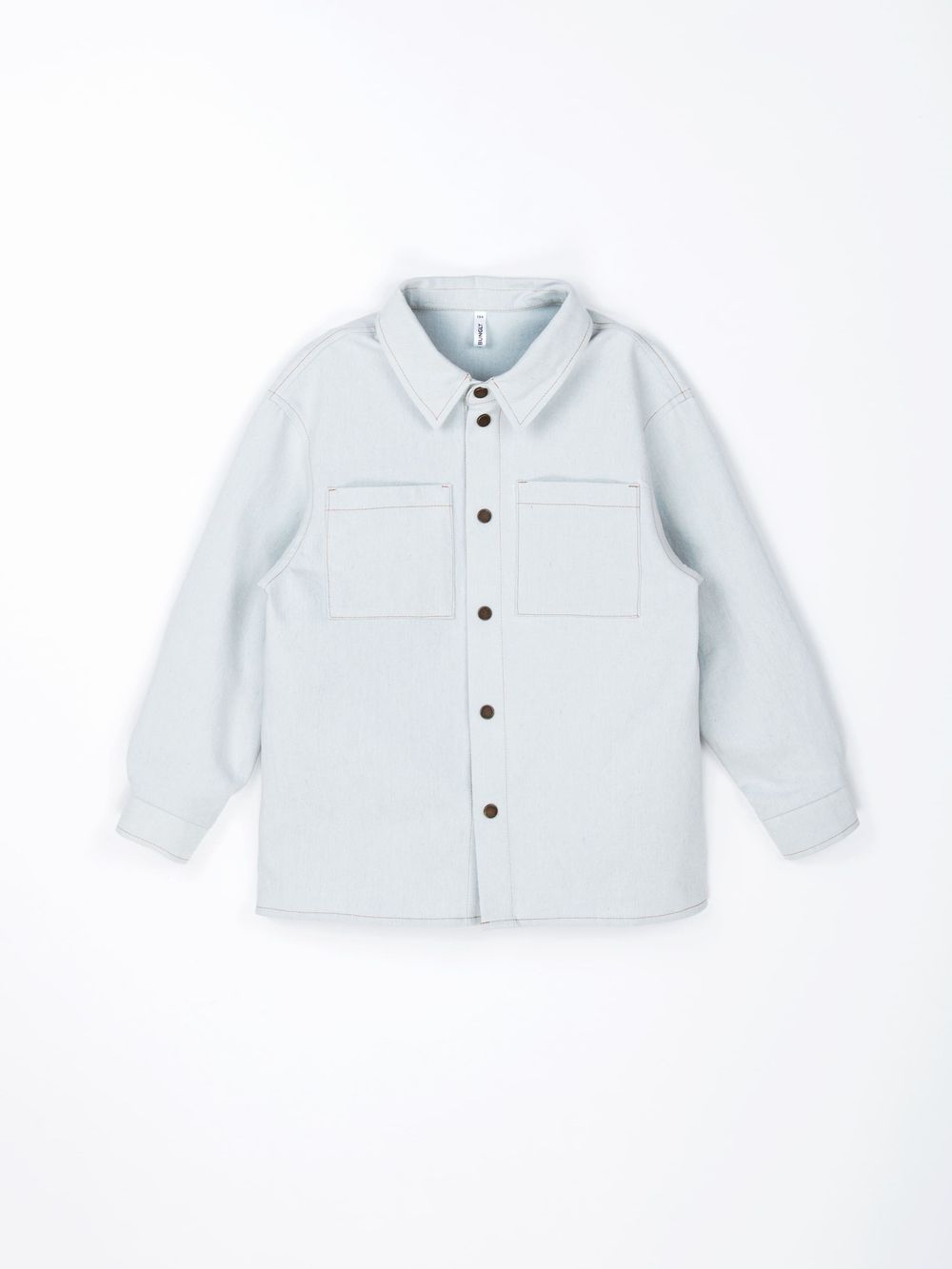 Рубашка джинсовая "Серо-голубой" 7+