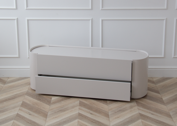 Тумба Lagom под ТВ 2 ящика ширина 140 см (дымка)