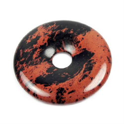 Кулон "Диск Би" обсидиан коричневый асс.