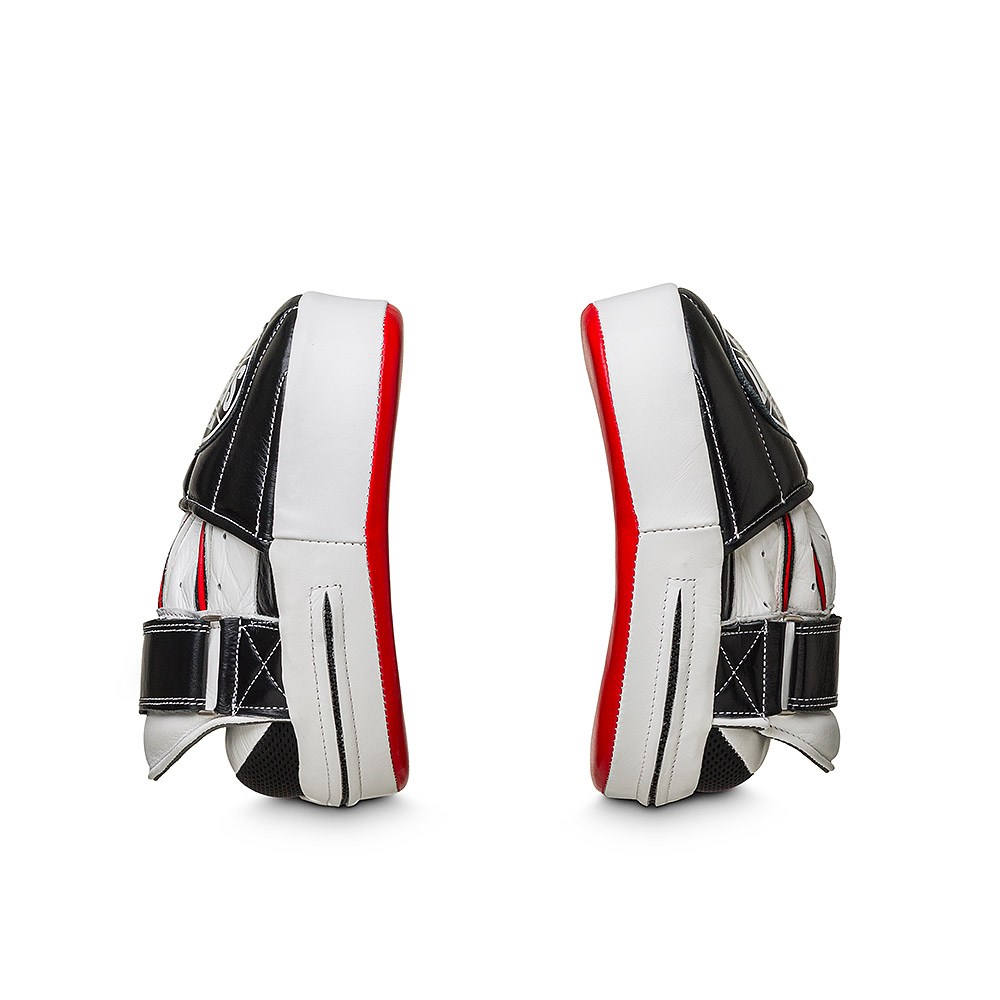 Лапы тренерские LEADERS CLASSIC (кожа, красный/черный/белый)