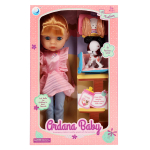 Кукла Ardana Baby 32,5см в розовом платье и голубых лосинах с собачкой и аксесс. WJ-19258/1 (Junfa)