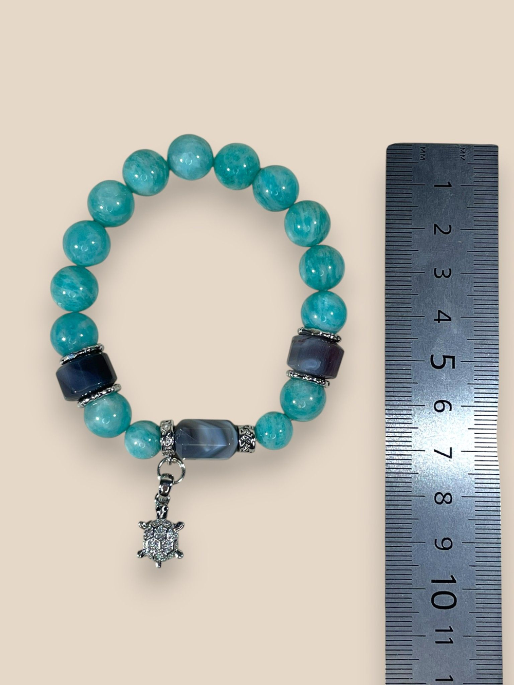 Браслет для Тельца, агат и амазонит