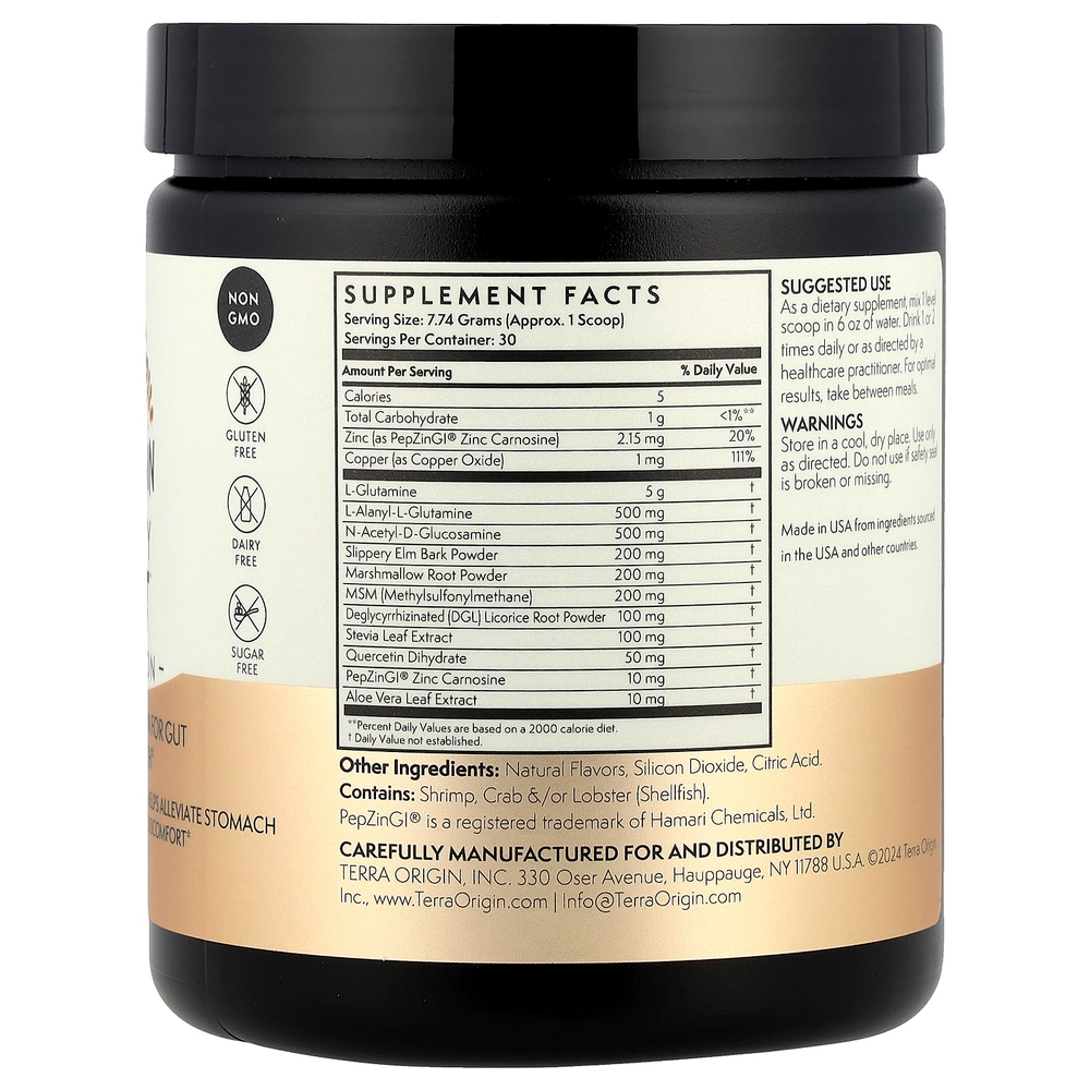 Terra Origin, Healthy Gut™, со вкусом мёда и лимона, 232,2 г (8,19 унции)