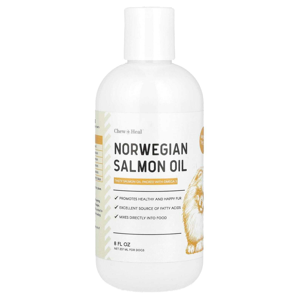 Chew + Heal, Жир норвежского лосося, для собак, 237 мл (8 жидк. унц.)
