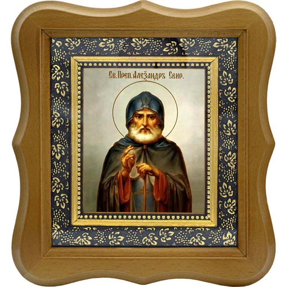 Александр Свирский Преподобный. Икона на холсте.