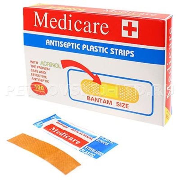 Пластырь  антисептический  MEDICARE , 100 шт