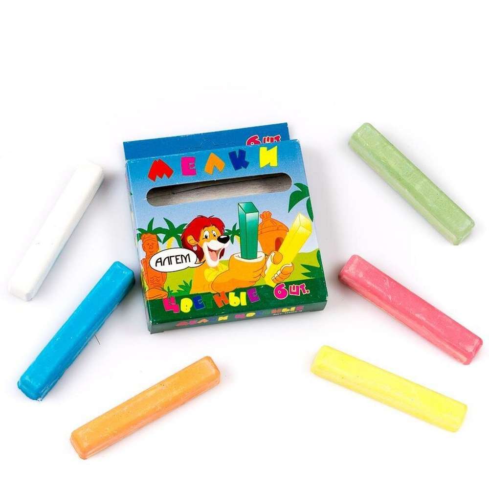 Мелки цветные 6шт.в ассорт. (Алгем)