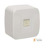Минск Розетка RJ-45 1-местная, ОП 1А, 120В, белая EKF Basic