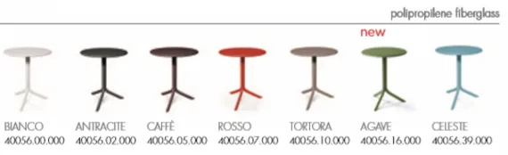 Регулируемый пластиковый стол Step Ø60 см, голубой