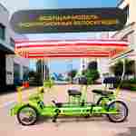 Семейный велосипед, двухместный, красный