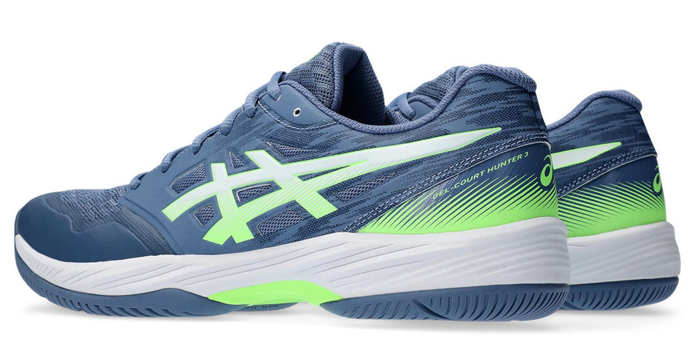 Мужские кроссовки для бадминтона/сквоша Asics Gel-Court Hunter 3 - деним синий/лаймовый взрыв