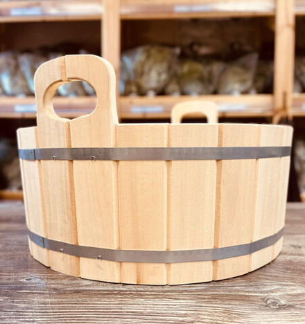 Шайка  нерж. вставкой, липа, 10 л ЛТ-9