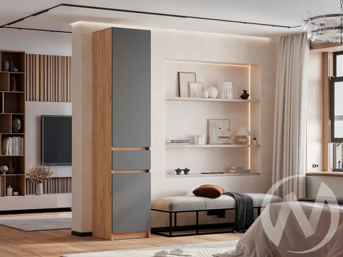 Пенал ПН-01 Прихожая Багира (дуб крафт/графит)