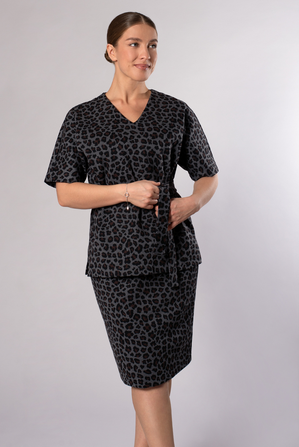 Юбка женская 4138зп, Леопард #225Лед014138зп