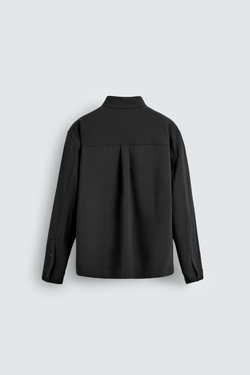 ZARА РУБАШКА СТРУЯЩЕГОСЯ ПОКРОЯ RELAXED FIT, ЧЕРНЫЙ