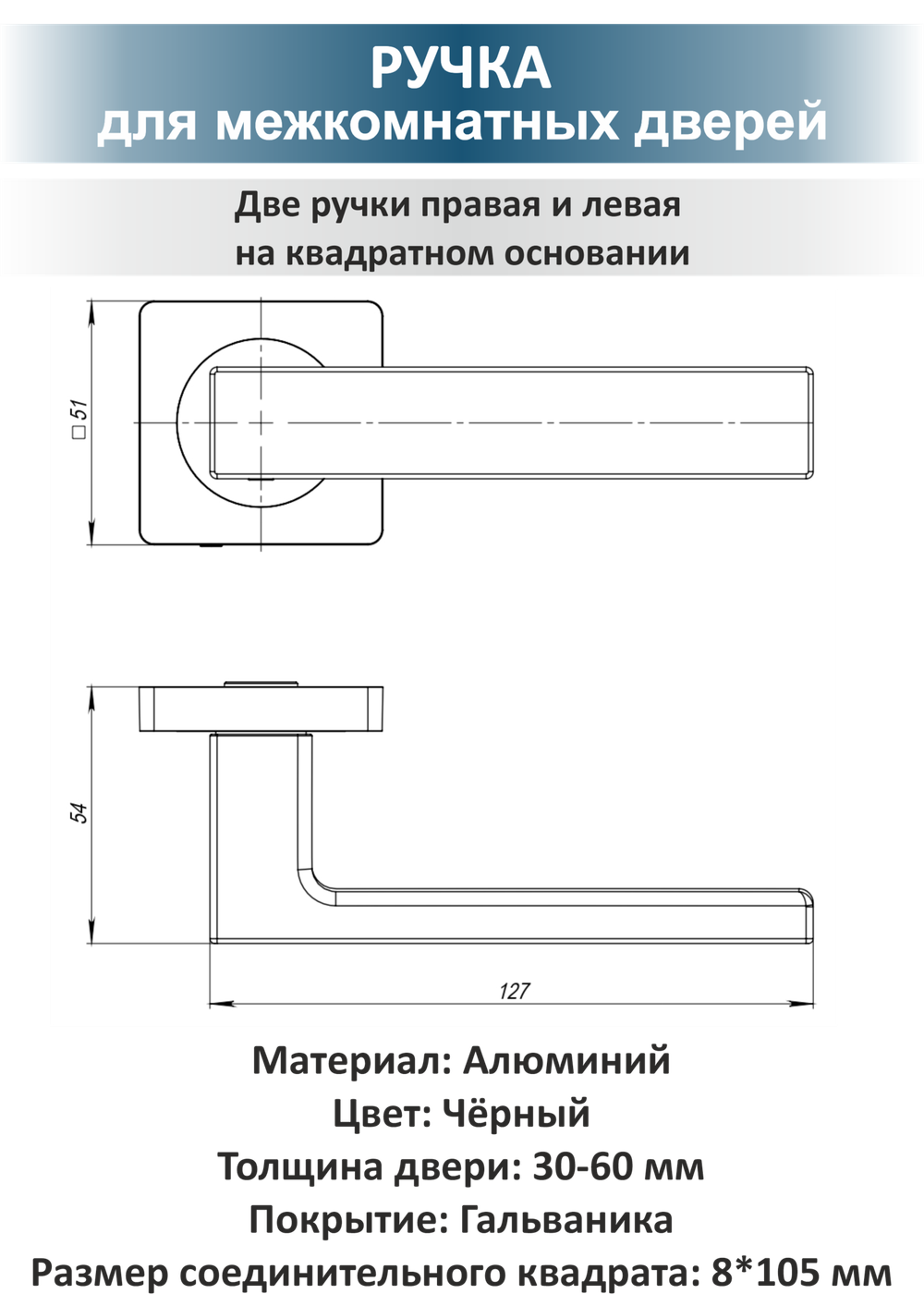 Ручка дверная с магнитной защелкой и петлями OPTIMA