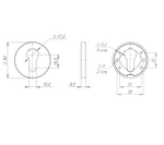 Накладка на цилиндр ESC.C.RLR/R.486 CP-8 хром (1 шт.)