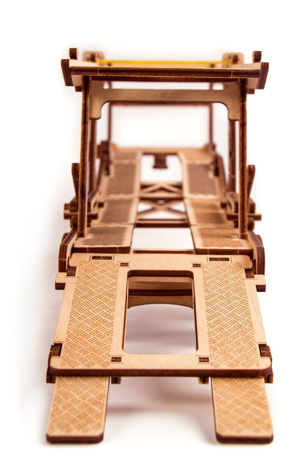 Механический 3D-пазл из дерева Wood Trick Прицеп Автовоз с джипом