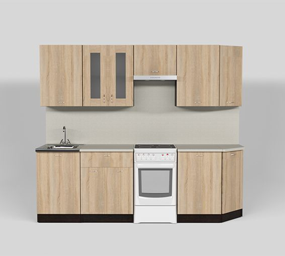 Кухонный гарнитур Симона лайт 1200 мм (Дуб сонома/Венге, Берилл бежевый)