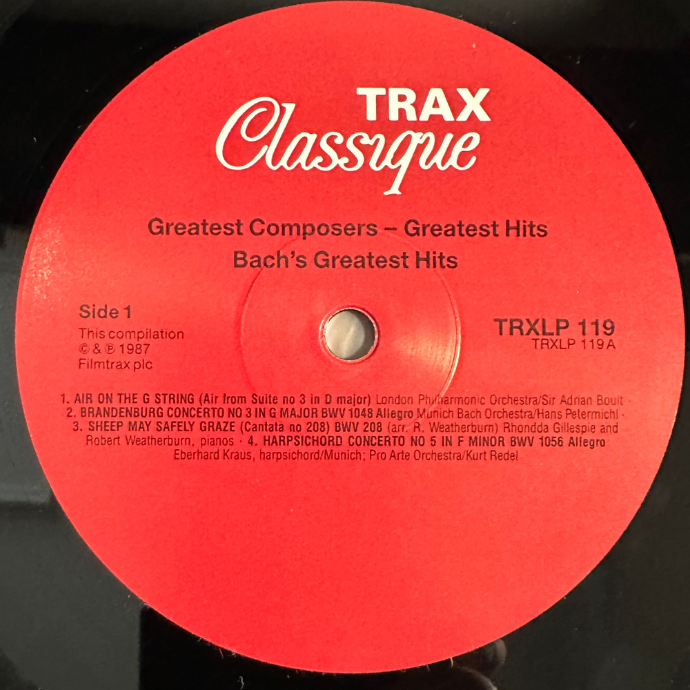 Johann Sebastian Bach - Greatest Hits (Швейцария 1987г.)