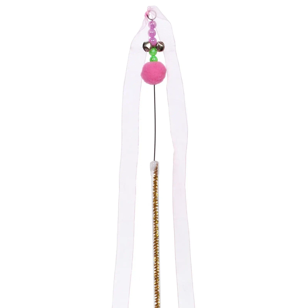 Игрушка - дразнилка на палочке «ЦапЦап», ленточка, цвет розовый, см, 42см ( пакет с подвесом)