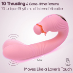 Розовый вибратор для стимуляции точки G Selove Campanula Thrusting & Stroking G-Spot Vibrator Pink